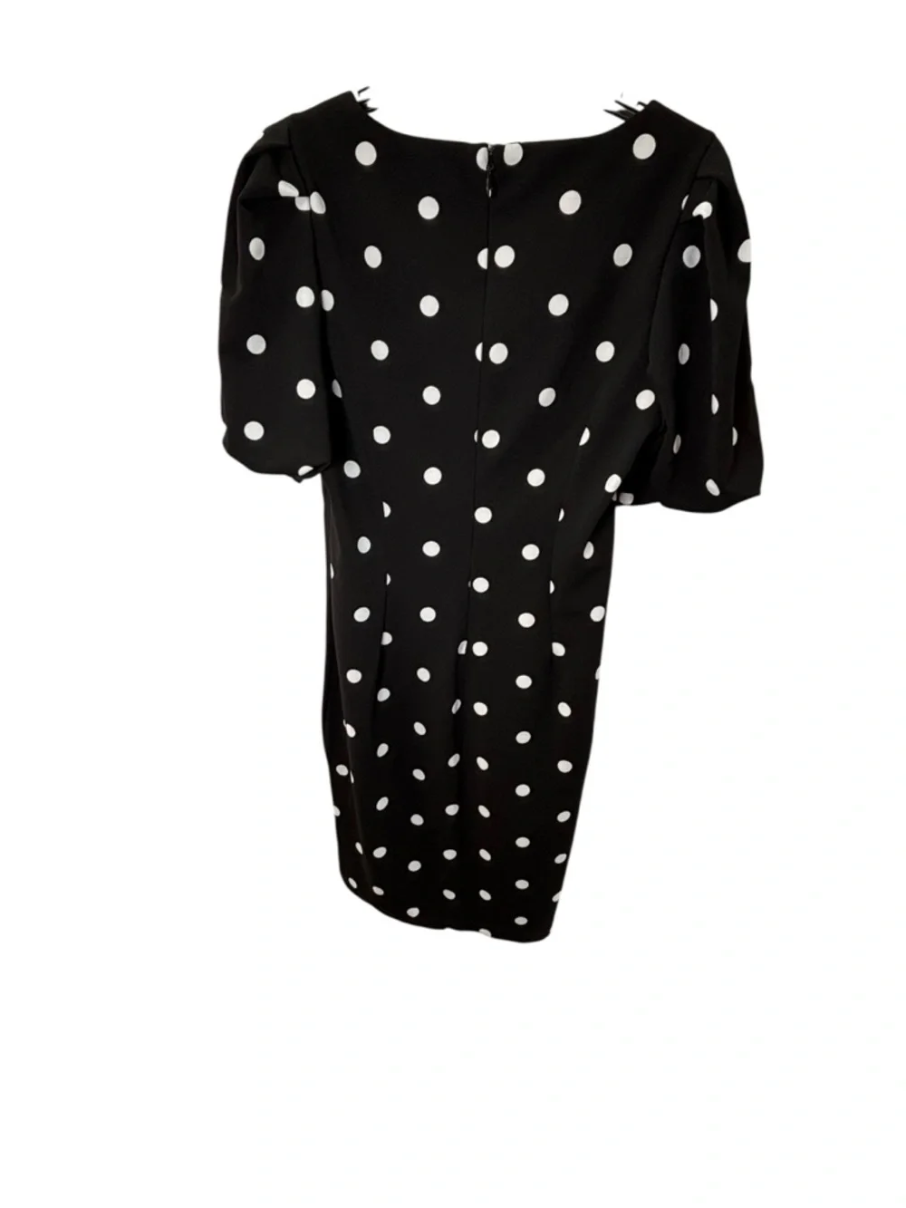 NY&C Black & White Polka Dot Kentucky Derby Midi Short Slv Dress Women’s Size M - Picture 3 of 7